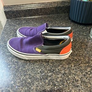 color block slip on vans- good condition